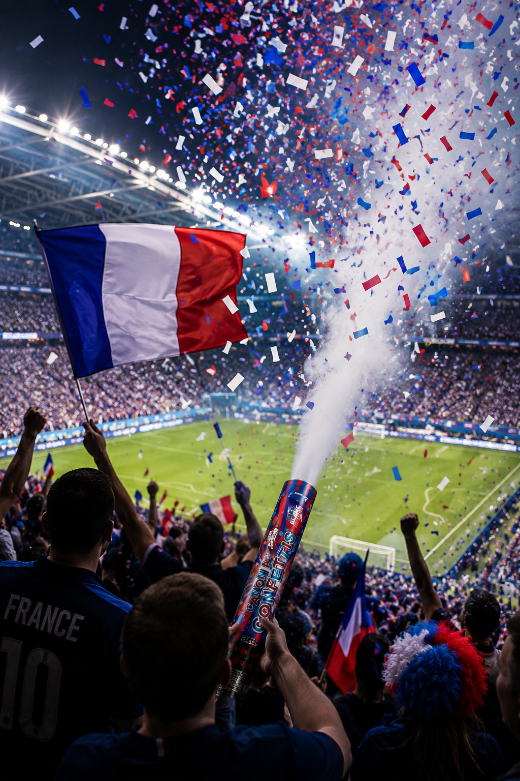 Canon à confettis Bleu Blanc Rouge